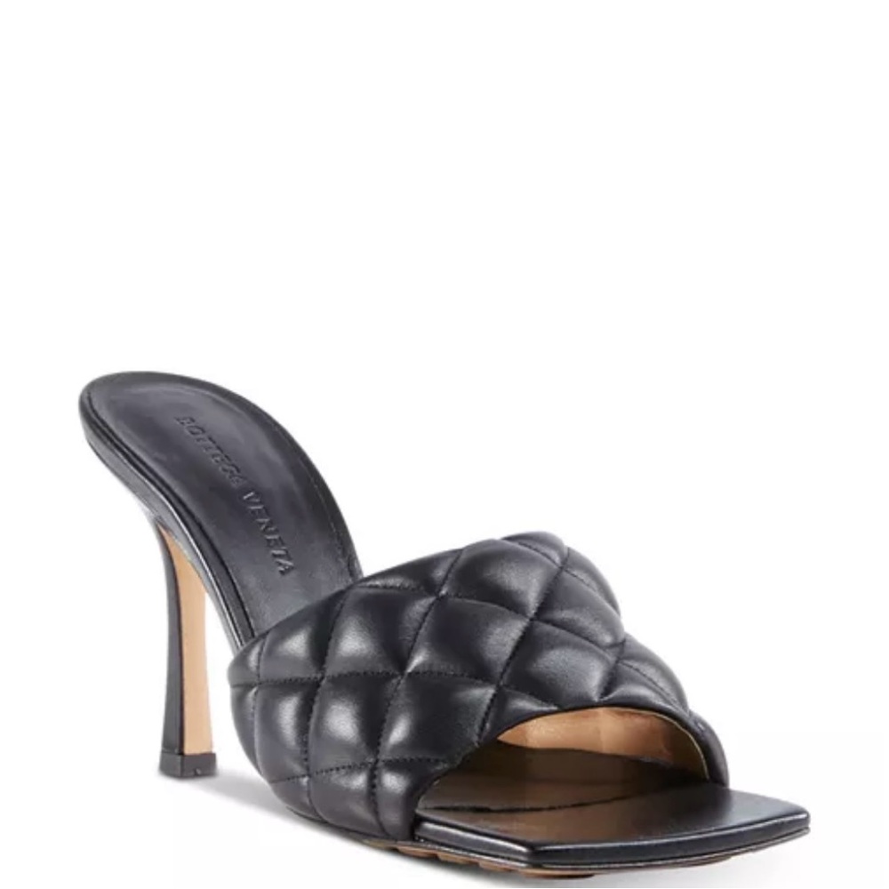 NEW!! Bottega Veneta Women's Quilted High Heel Slide Sandals